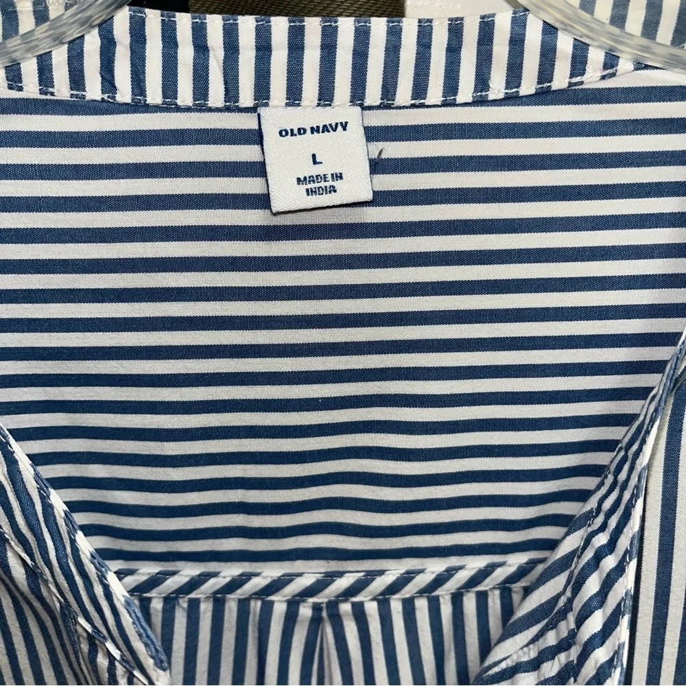 OLD NAVY Pinstripe Shirt With Bows On Sides - Picture 4 of 7